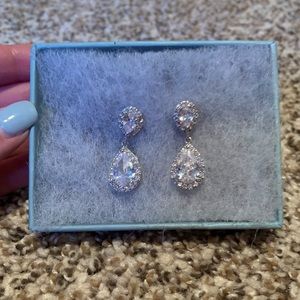 Cubic Zirconia teardrop earrings
